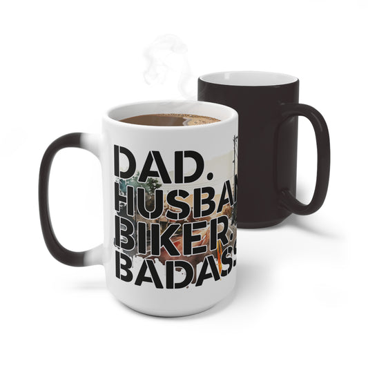 Magic mug - dad husband biker badass dad mug