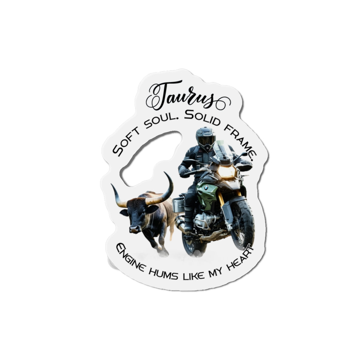 Zodiac Härkä jääkaappimagneetti, muotoon leikattu - Motoristi