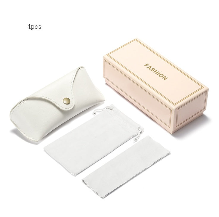 New glasses case set ladies fashion  zenith cover box white leather glasses box