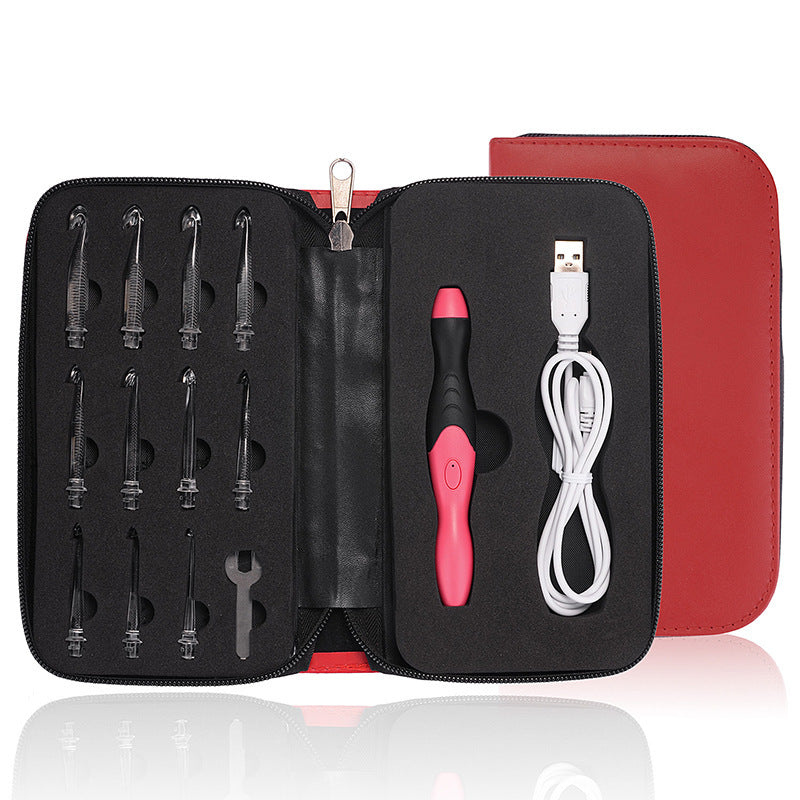 Rechargeable Light Crochet Hook With Interchangeable Head Knitting Needle Set käsityöpaketti  led virkkuukoukut