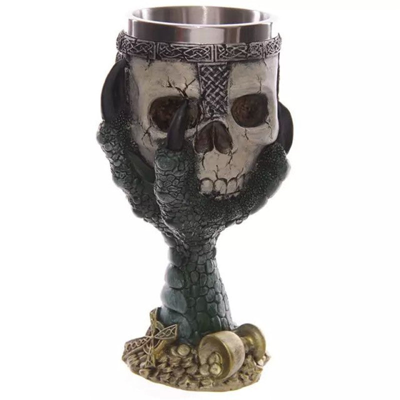 Horrible Resin Stainless Steel Design Wine Glass Horror Cup Skull Goblet Perfect Gift Skull For Lovers Halloween Theme Parties