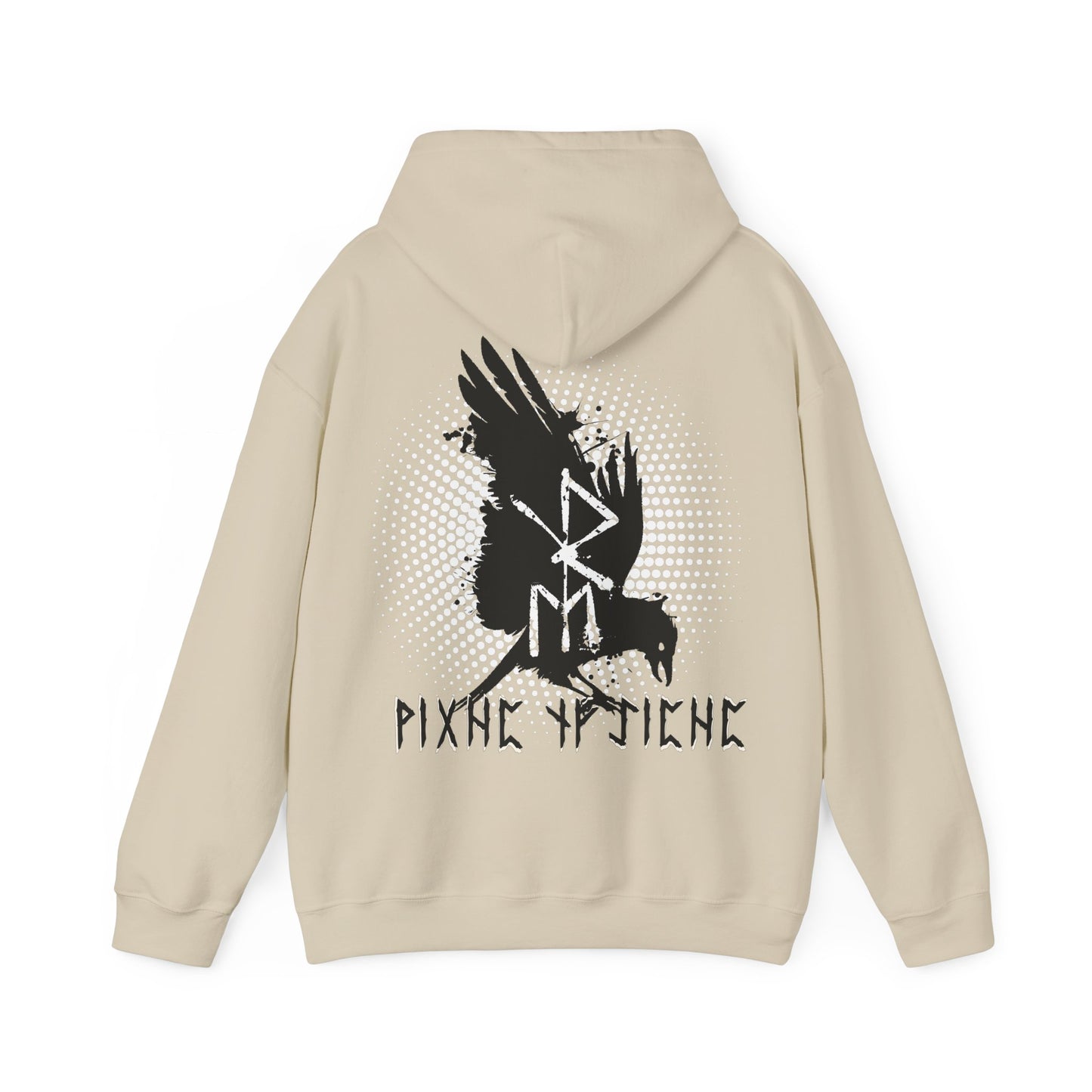 hoodie in strong cotton -- bindrune raven on the back