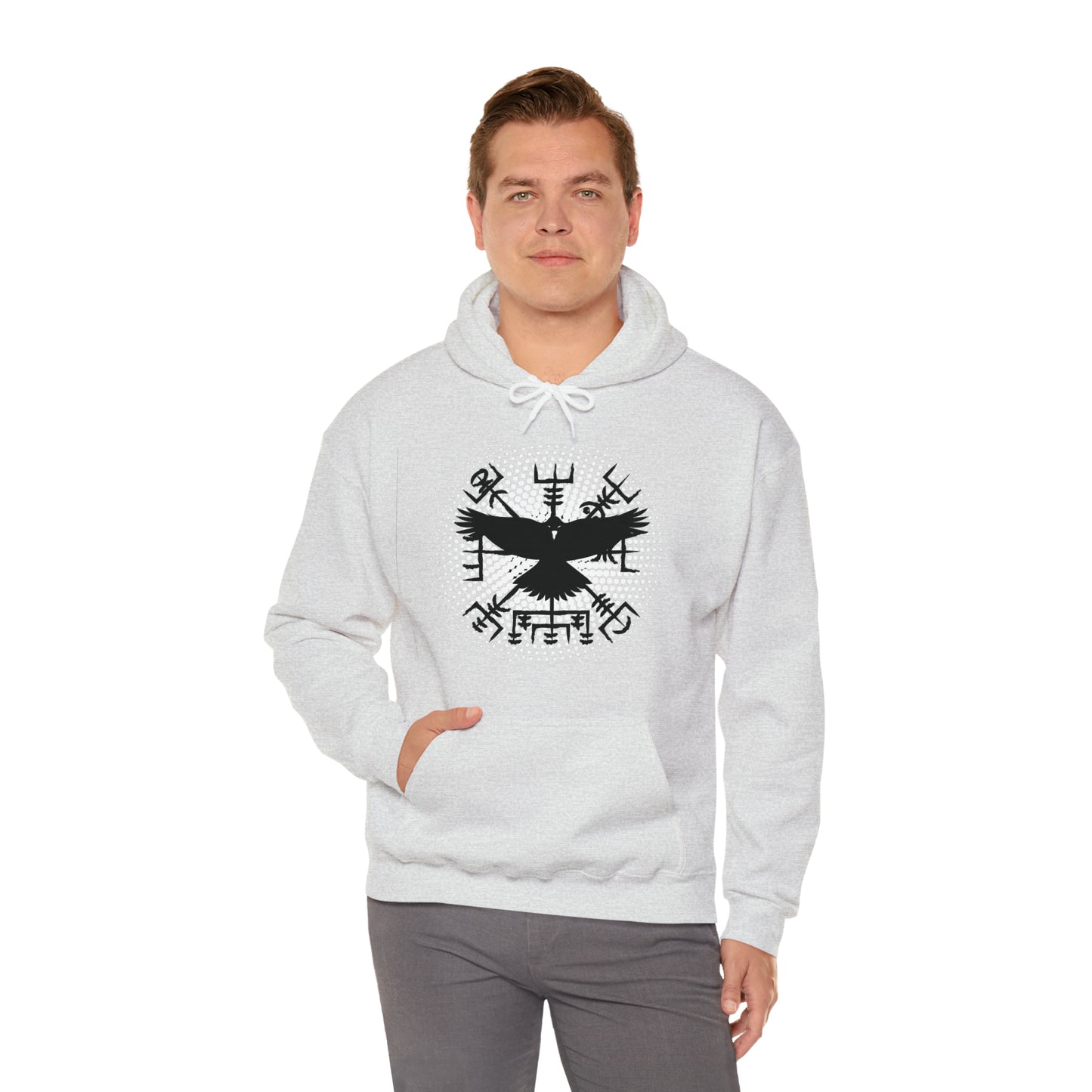 hoodie made of strong cotton - vegvisir raven