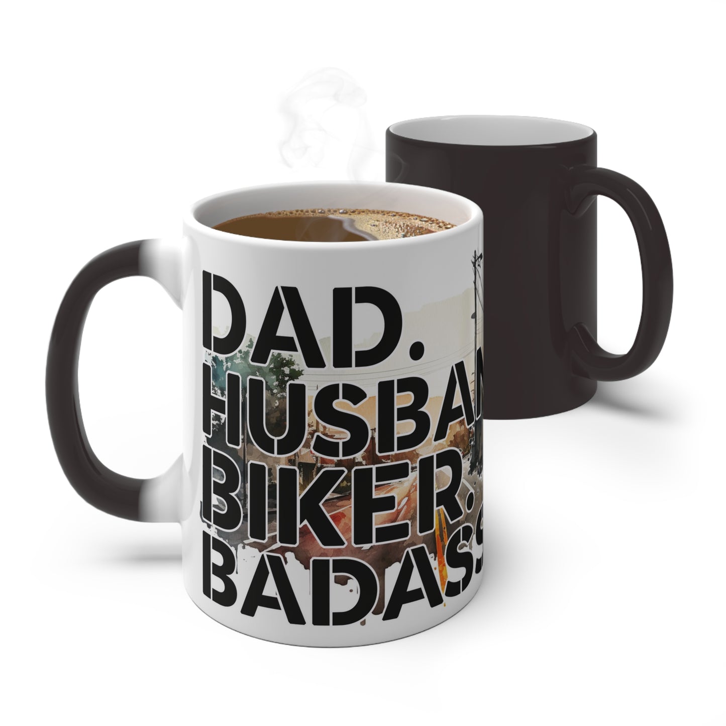 Magic mug - dad husband biker badass dad mug