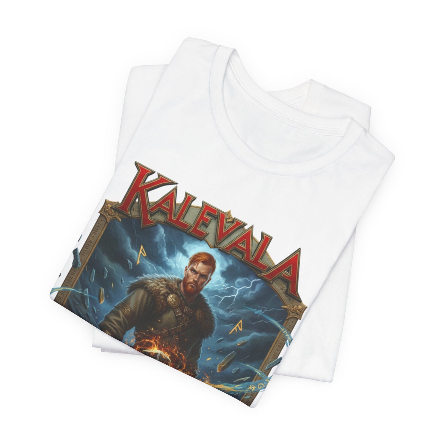 Ilmarinen Kalevalan ilman ja tuulen jumala sekä kosminen seppä Teepaita — Retro Graphic T-Shirt