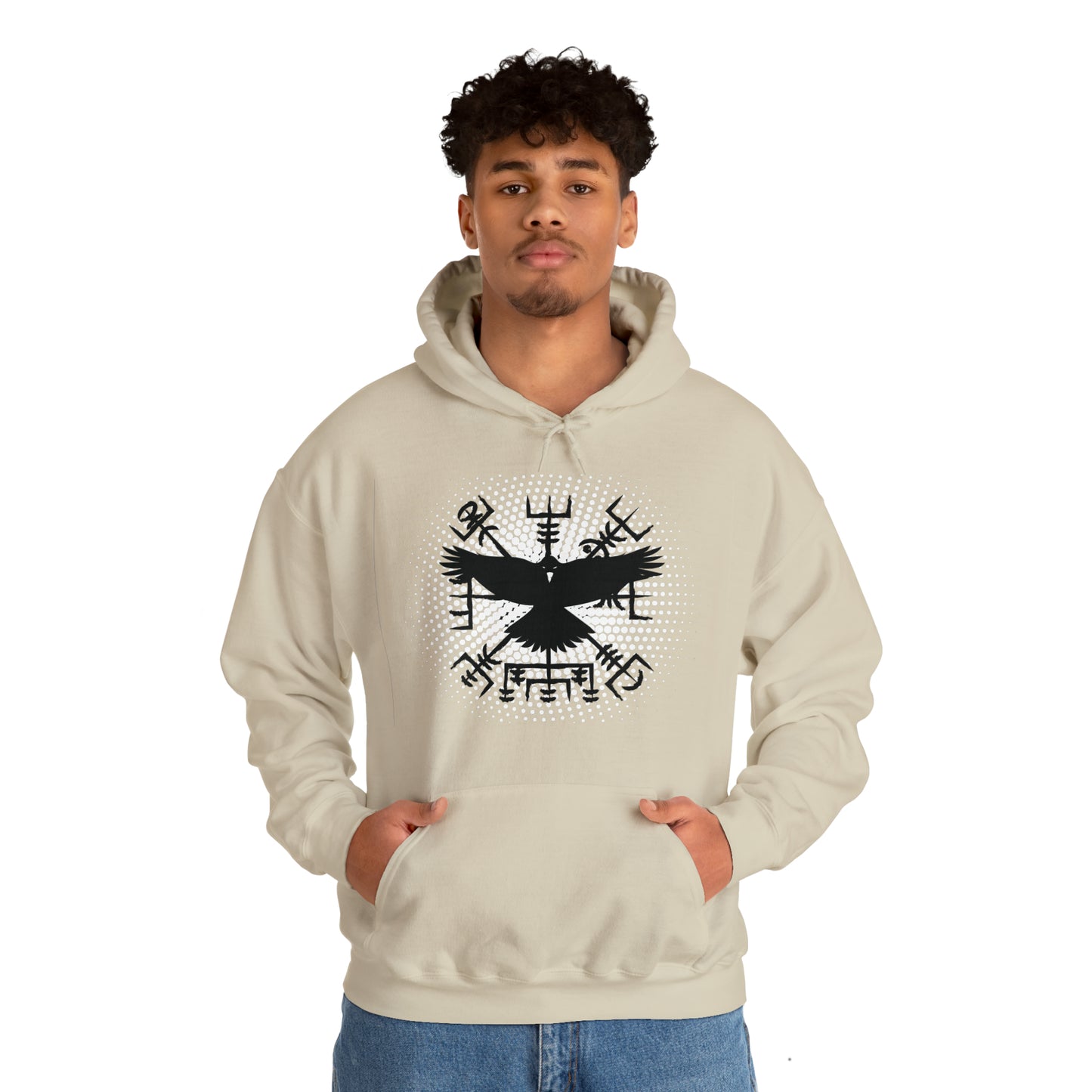 hoodie made of strong cotton - vegvisir raven