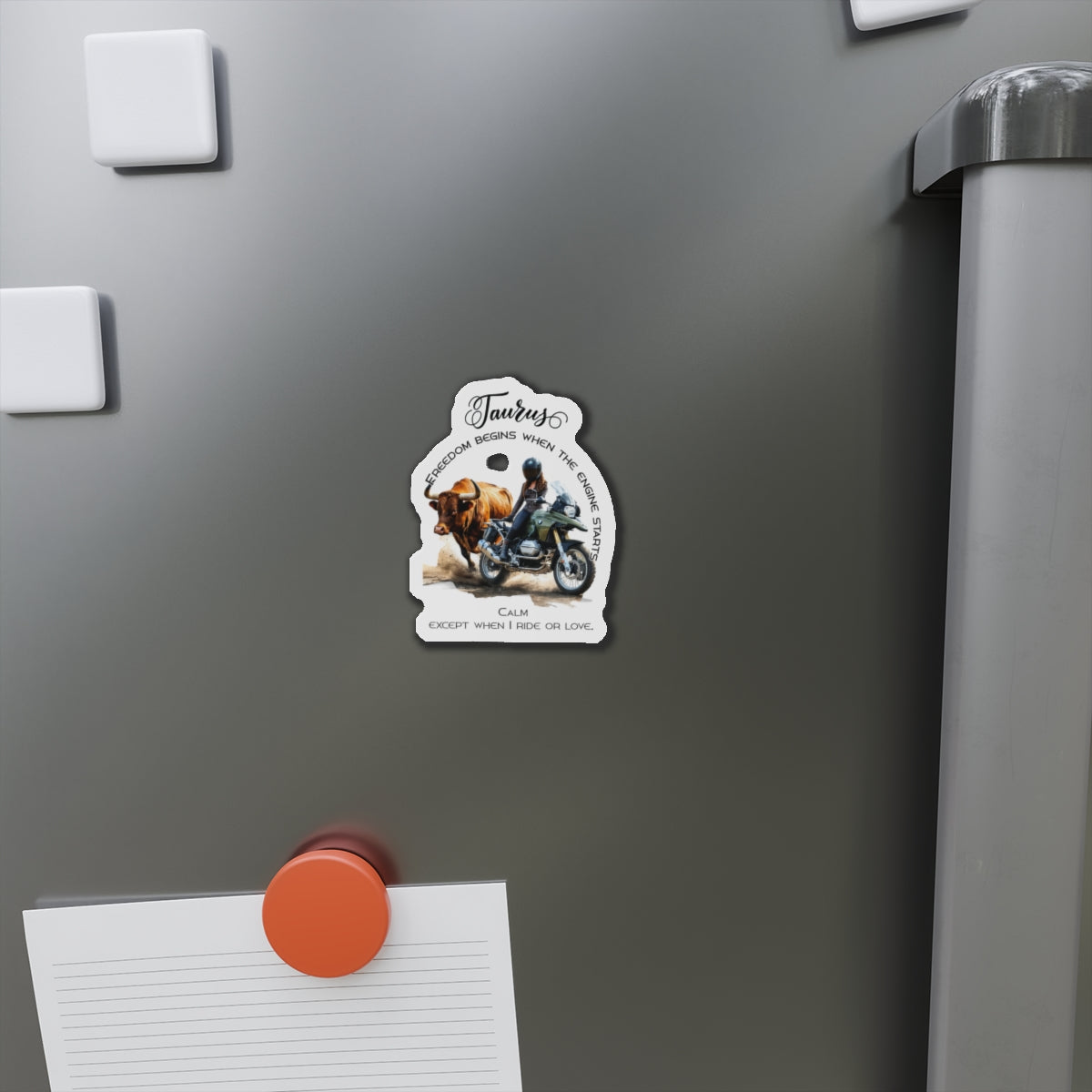 Zodiac Härkä jääkaappimagneetti, muotoon leikattu - Motoristi
