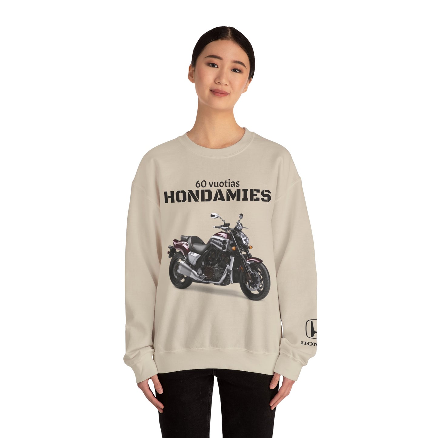 Honda VTX Motorcycle Crewneck Sweatshirt — 60 Vuotias Hondamies Rider Gift