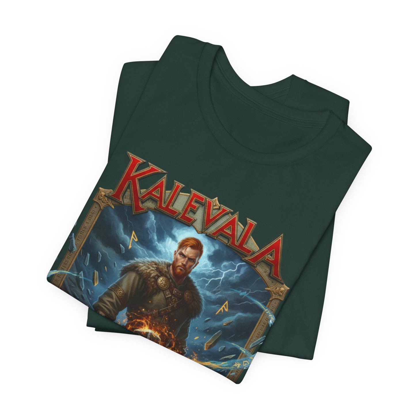 Ilmarinen Kalevalan ilman ja tuulen jumala sekä kosminen seppä Teepaita — Retro Graphic T-Shirt