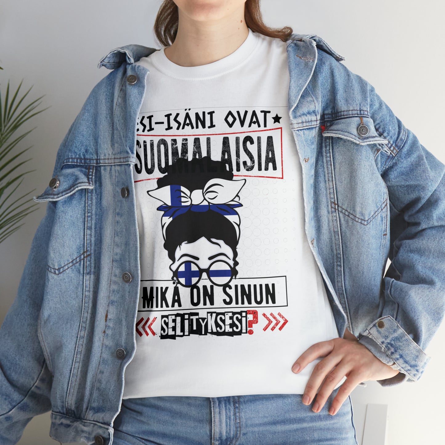 Unisex thick cotton t-shirt - my ancestors are Finnish