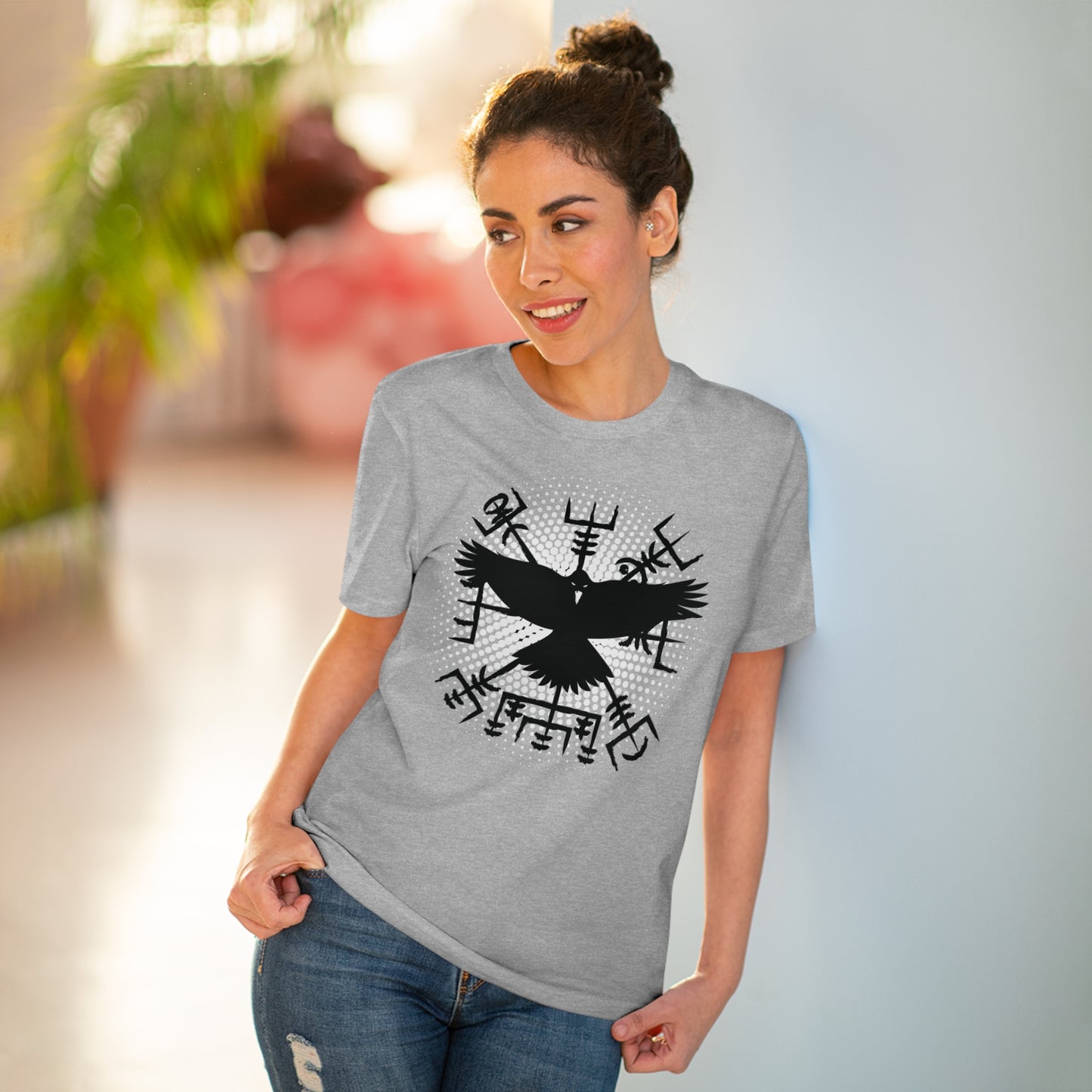 T-shirt unisex eco cotton - vegvisir and raven