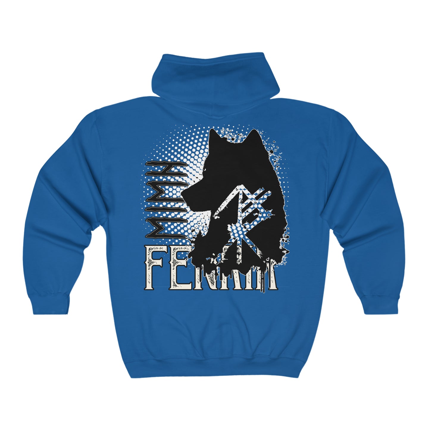 Unisex zipper hoodie - Fenrir wolf rune