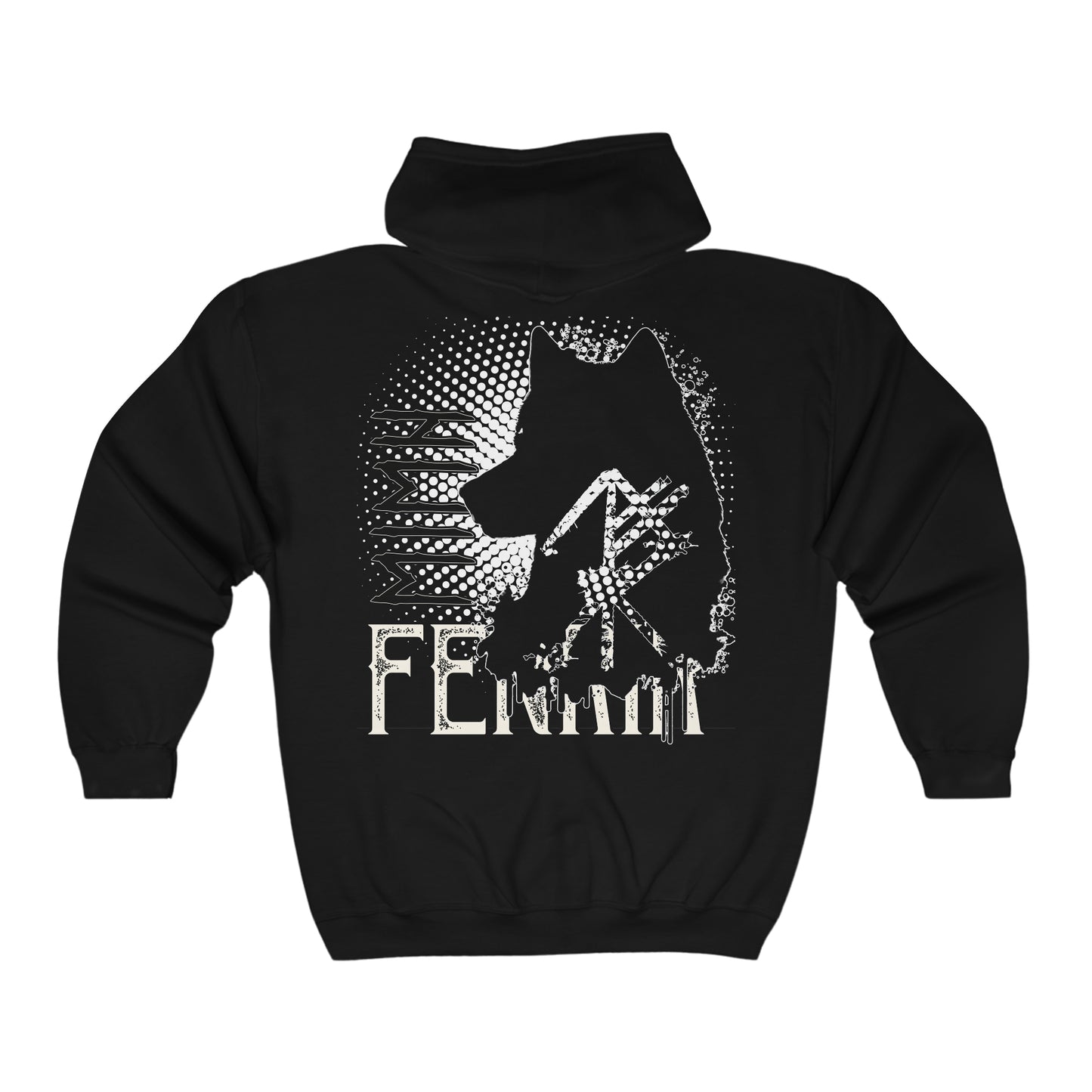 Unisex zipper hoodie - Fenrir wolf rune