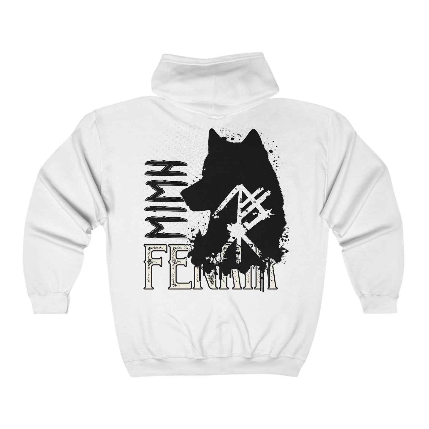 Unisex zipper hoodie - Fenrir wolf rune