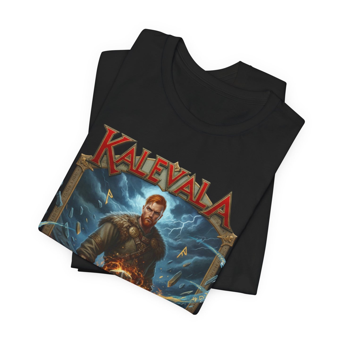 Ilmarinen Kalevalan ilman ja tuulen jumala sekä kosminen seppä Teepaita — Retro Graphic T-Shirt