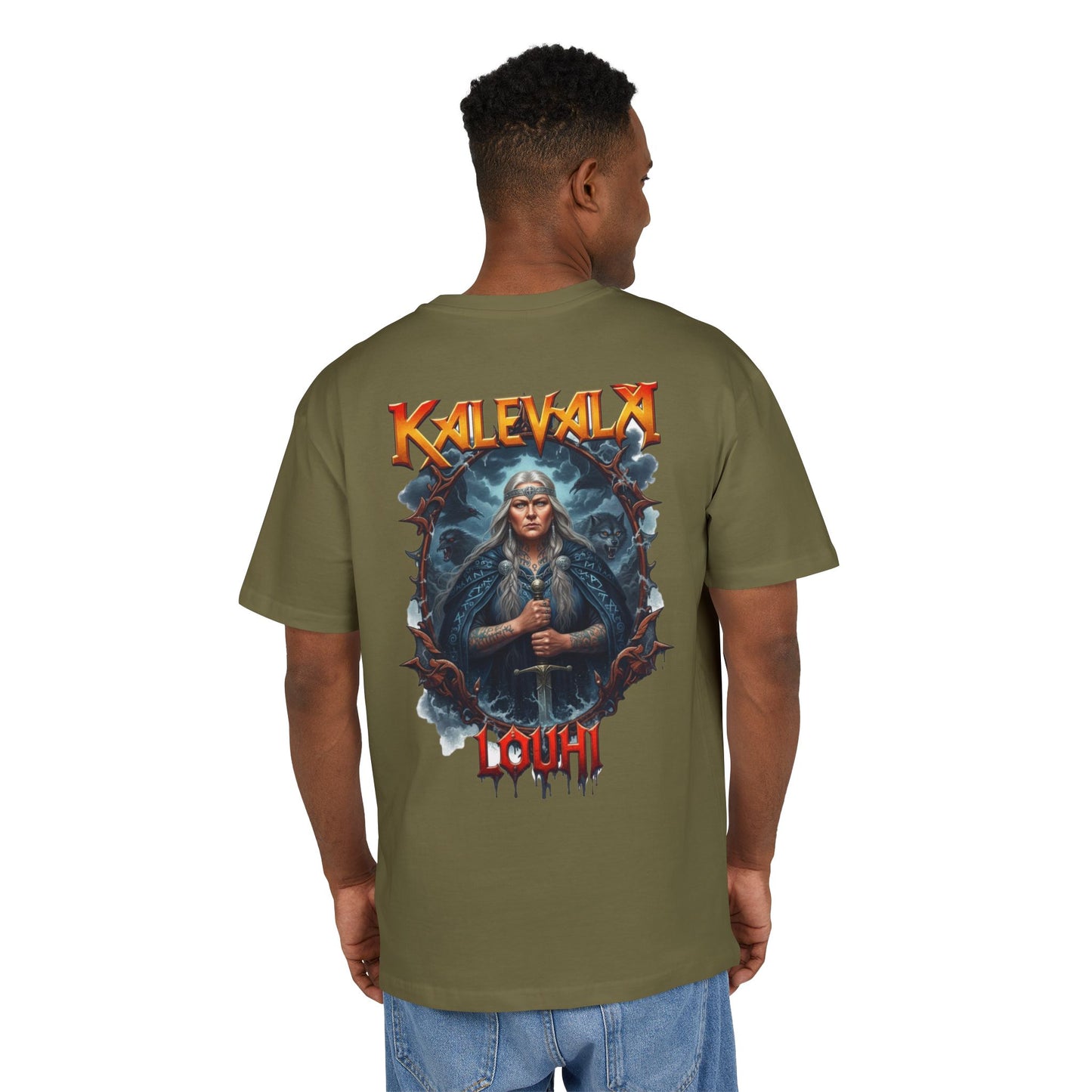 Kalevalan Kalevala Pohjolan emäntä Louhi rock-henkinen paita -  Oversize  T-paita