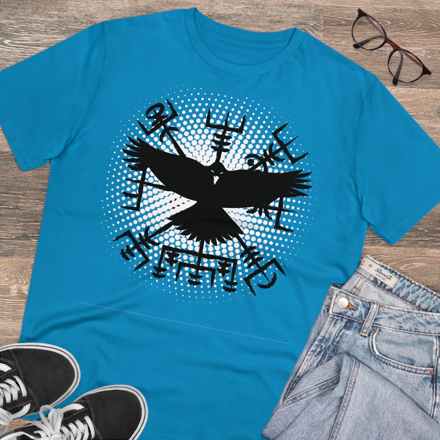 T-shirt unisex eco cotton - vegvisir and raven