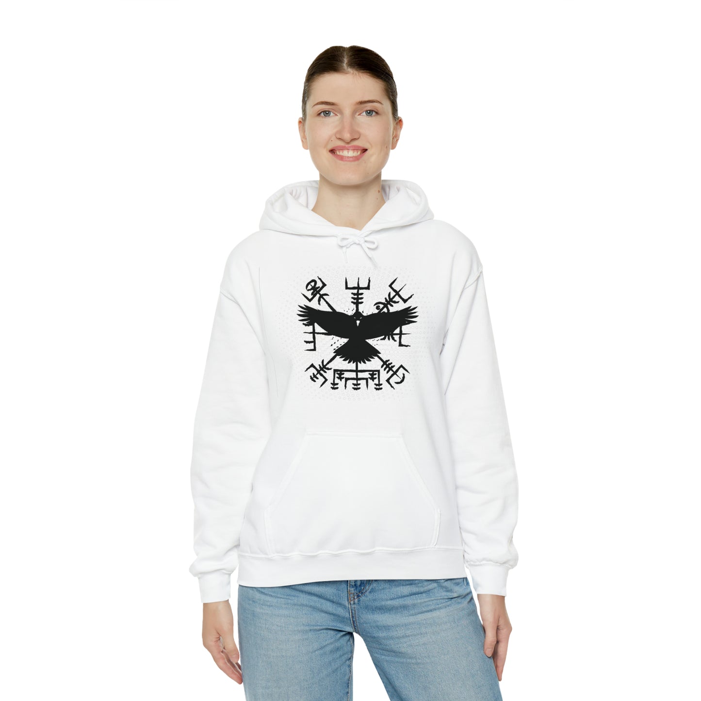 hoodie made of strong cotton - vegvisir raven