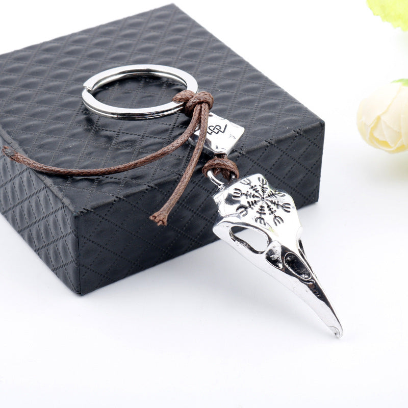 Retro  Norse  Mythology  Viking Crow  Skull