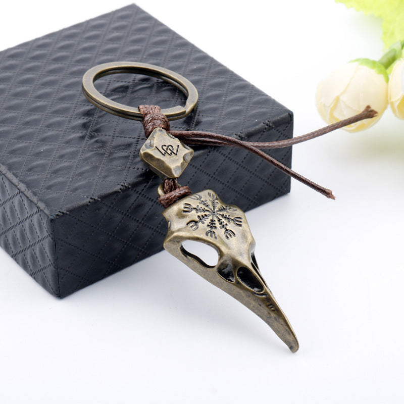 Retro  Norse  Mythology  Viking Crow  Skull