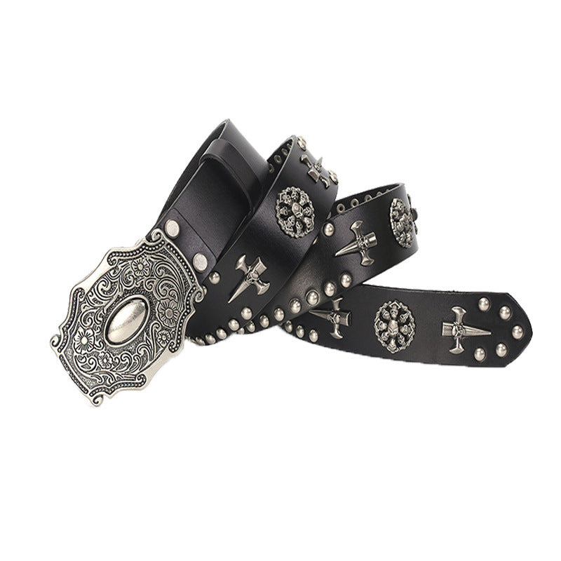 Smooth Buckle Skull Hip Hop Belt Men personality