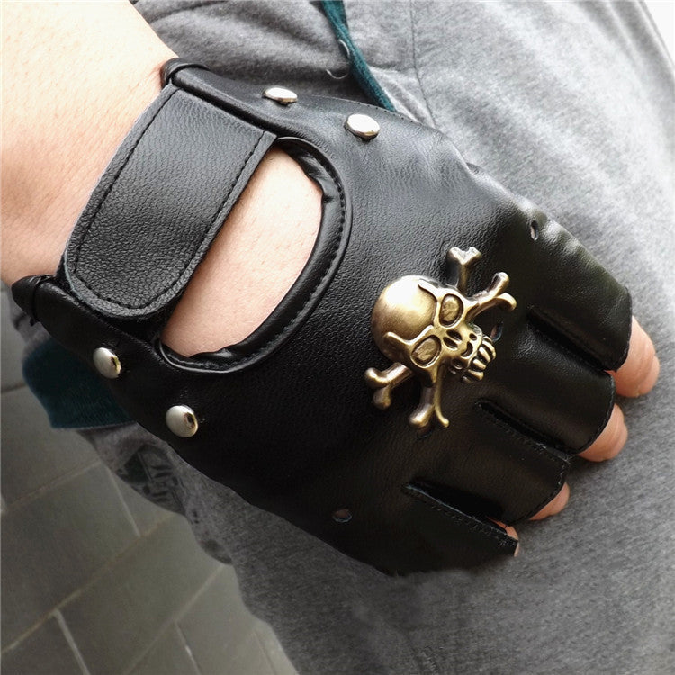 Steampunk Pirate Gloves PU Leather Gothic Medieval Cosplay