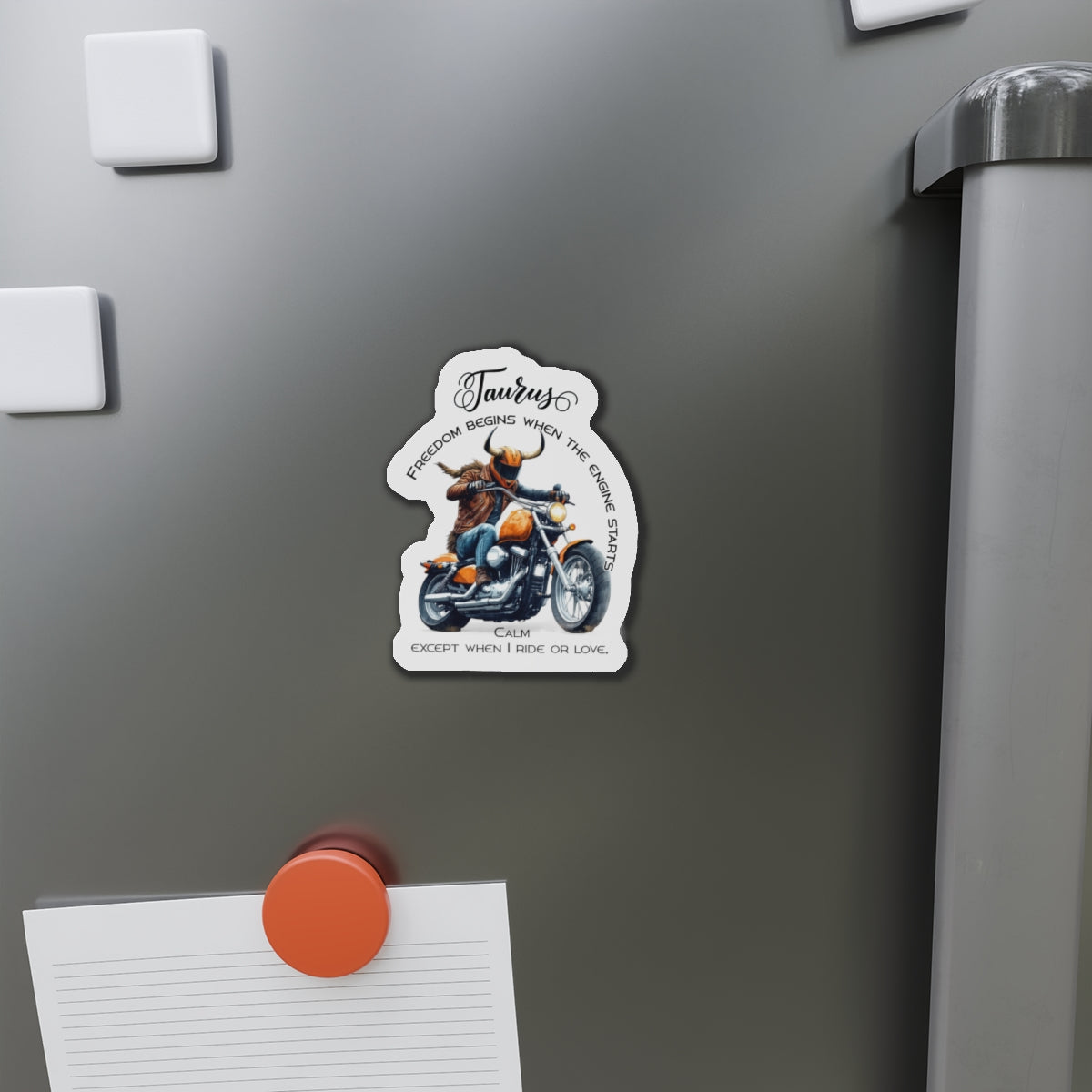 Zodiac Härkä jääkaappimagneetti, muotoon leikattu - Motoristi