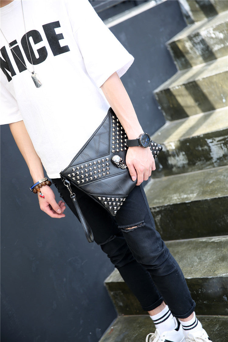 Studded ghost head soft leather hand