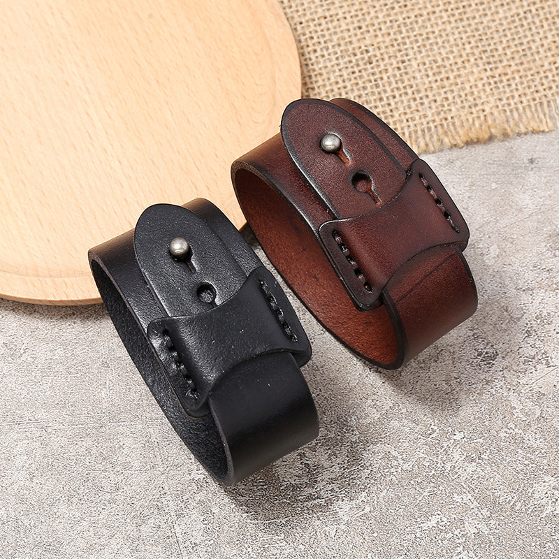 Cow Leather Irregular Bracelet For Men