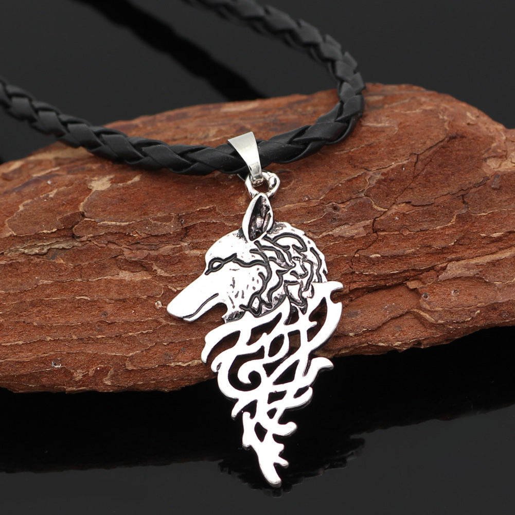 Viking Viking Celtic Wolf Head Necklace Pendant