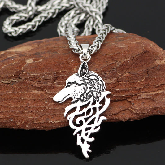 Viking Viking Celtic Wolf Head Necklace Pendant