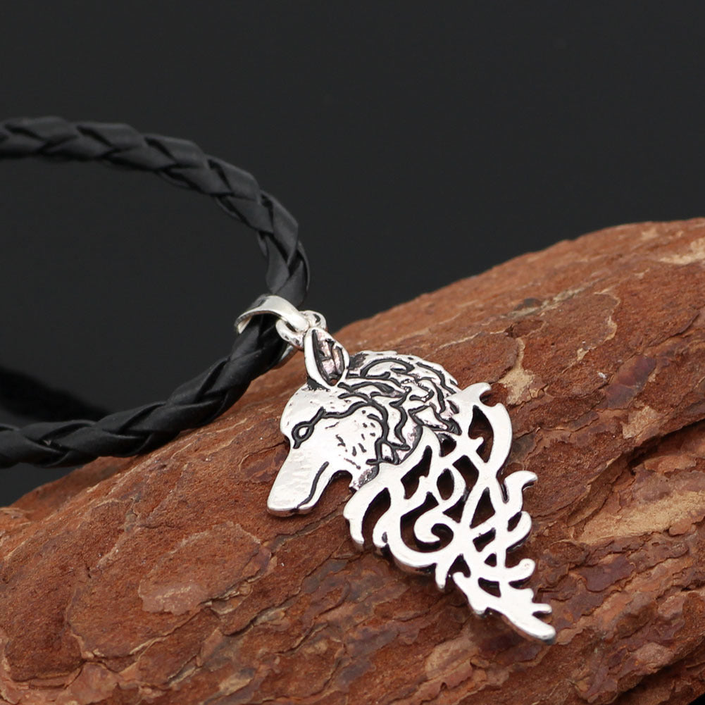 Viking Viking Celtic Wolf Head Necklace Pendant