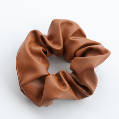 PU Leather Tie Hair Ring Solid Color Hair Accessories