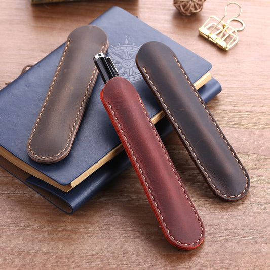 practical Crazy Horse leather pencil case