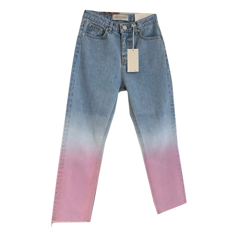 Female Personality Frayed Denim Trousers