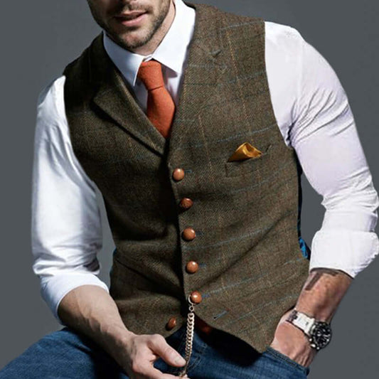 Vest European And American Temperament Fashion Check Vest