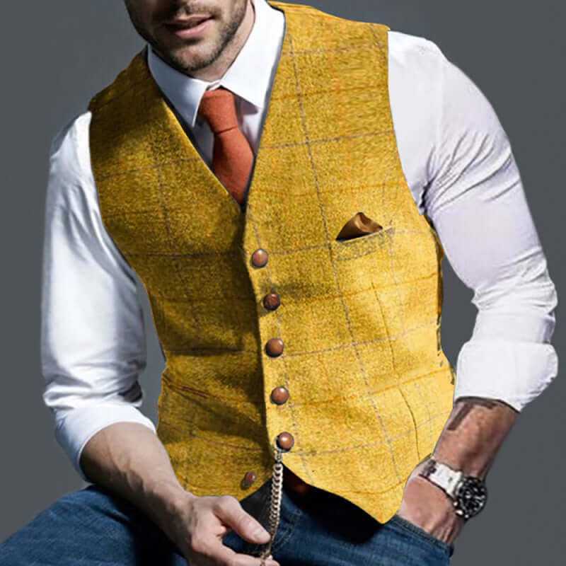 Vest European And American Temperament Fashion Check Vest