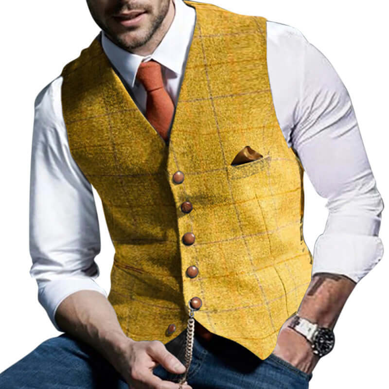 Vest European And American Temperament Fashion Check Vest