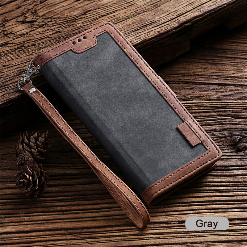 Phone Case Retro Stitching Leather Case