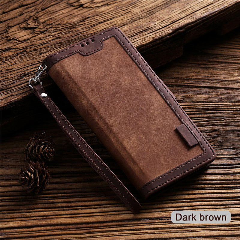 Phone Case Retro Stitching Leather Case