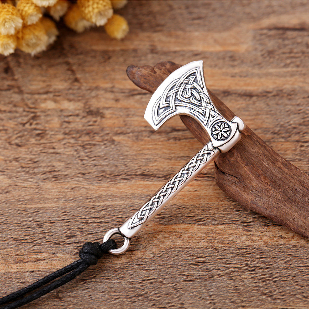 Norse Hammer Viking Axe Leather Multilayer Bracelet