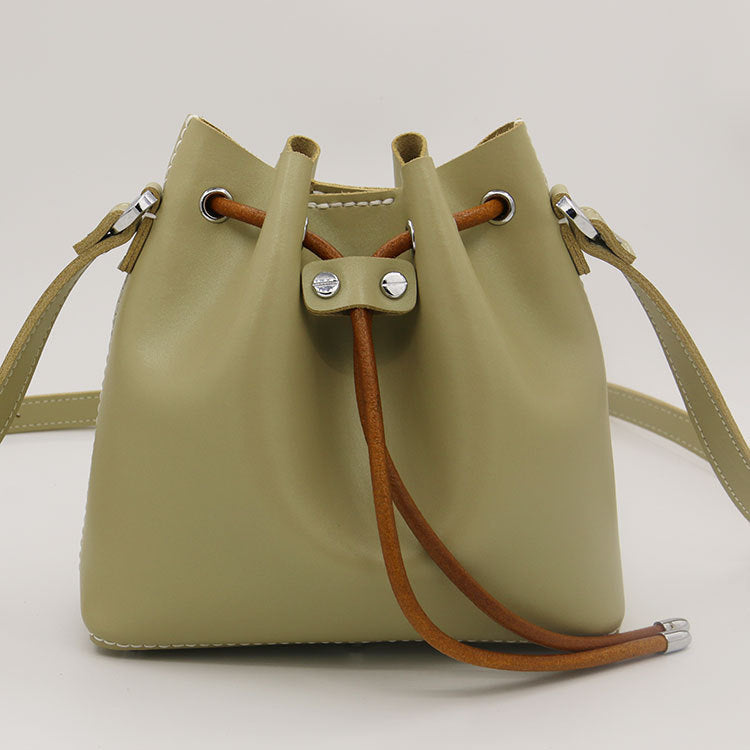 Leather Hand-stitched Bucket Bag