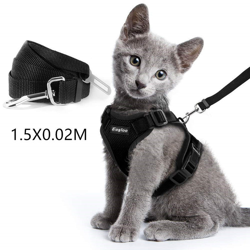 Escape Proof Cat Vest Harness ja auton turvavyöadapteri