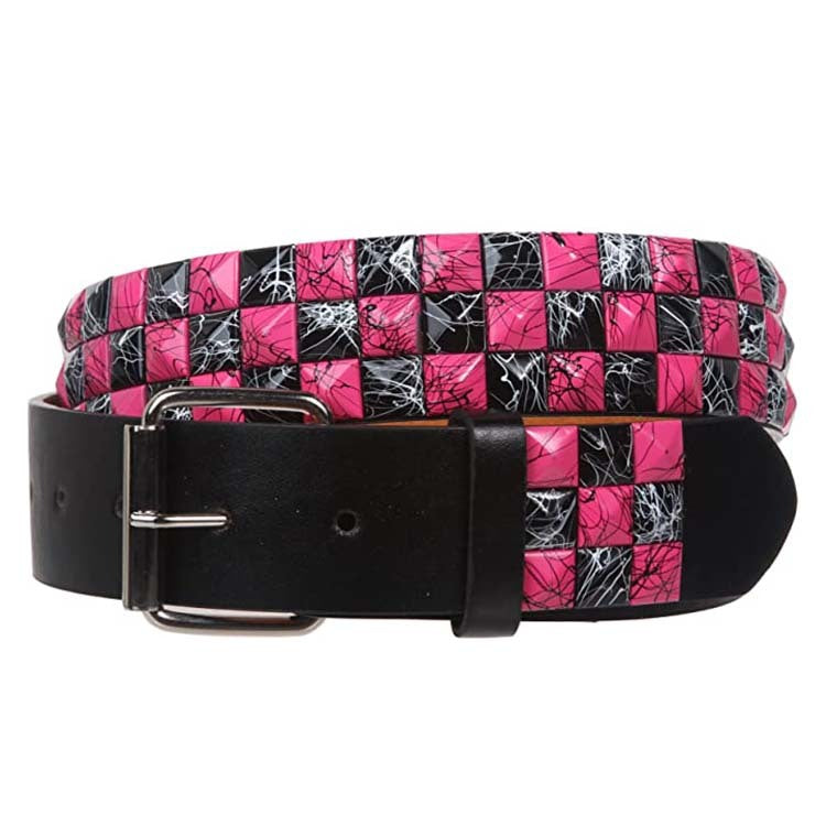 rivet belt black pink keinaria