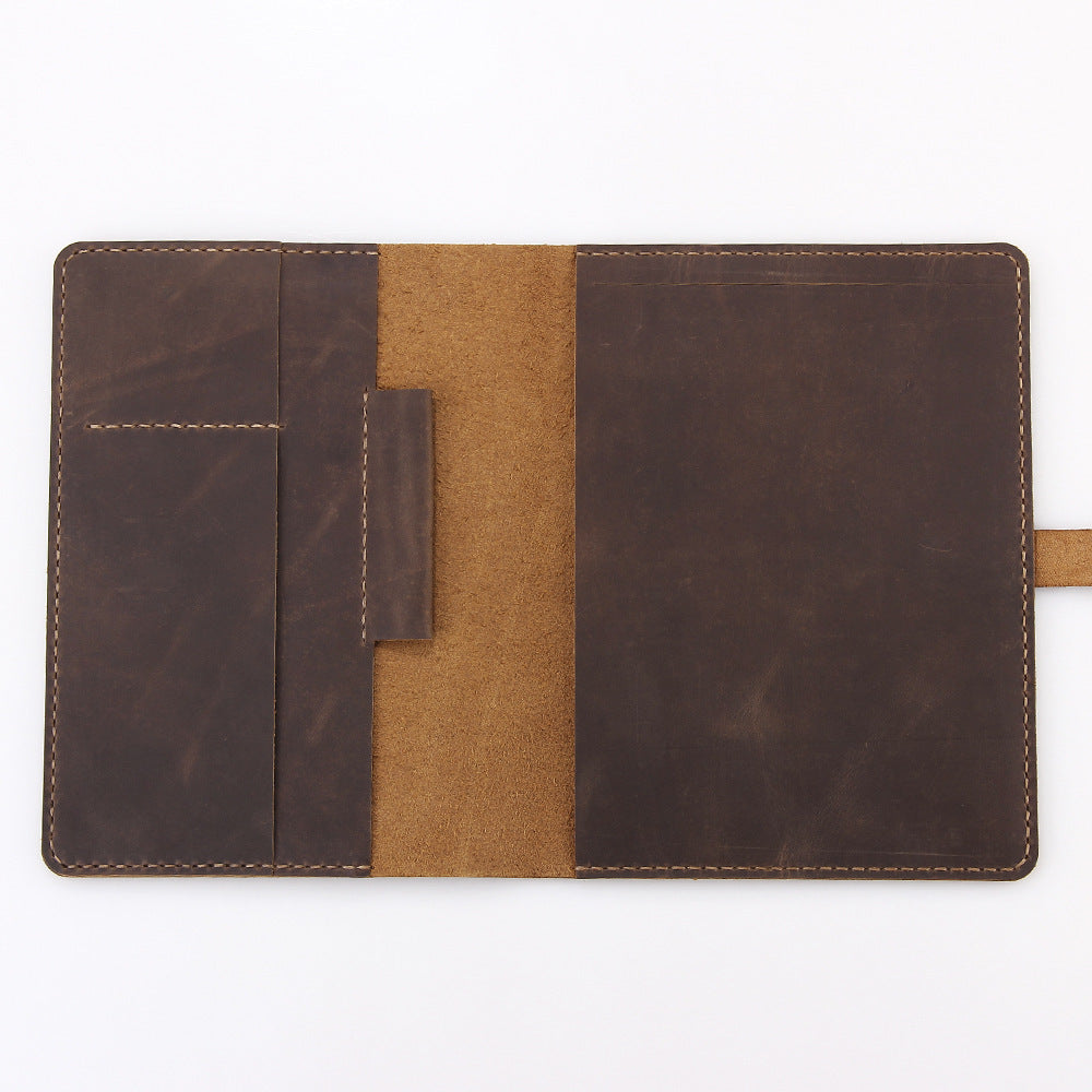 Hand-Made Retro Crazy Horse Leather A5 Manager Folder Business Multifunctional Folder Can Be Customized