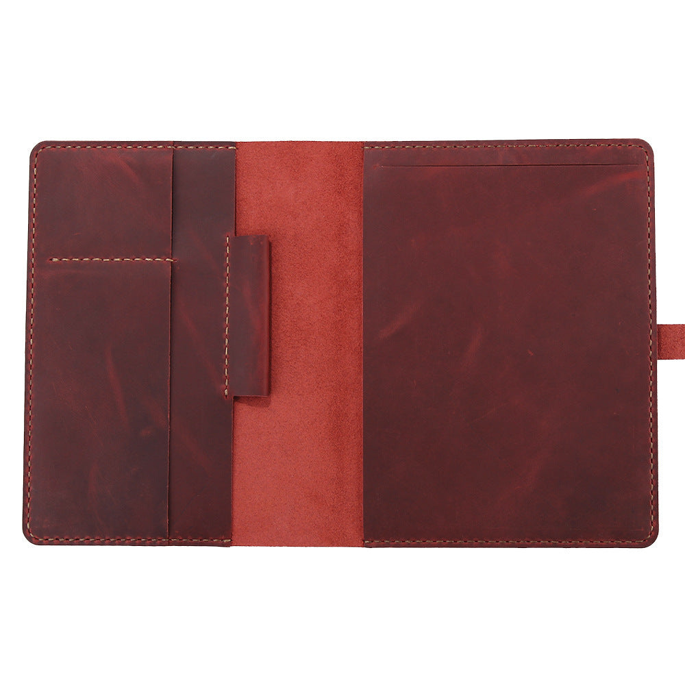 Hand-Made Retro Crazy Horse Leather A5 Manager Folder Business Multifunctional Folder Can Be Customized