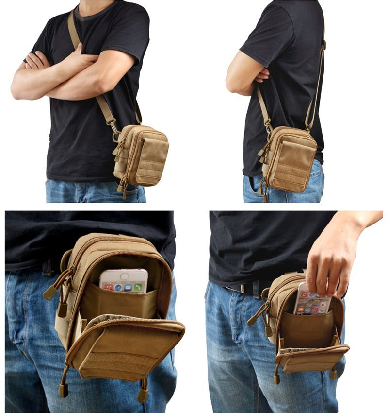 Tactical Multifunctional One-Shoulder Messenger Bag Military Fan Outdoor Sports Coin Purse Mobile Phone Pocket Molle Accessory Bag