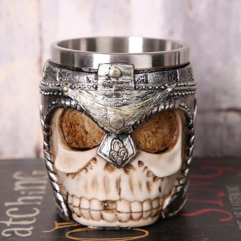 Skull Grim Reaper Mug Personalized Drinking Cup Creative 3D Three-Dimensional Stainless Steel Ghost Head Mug