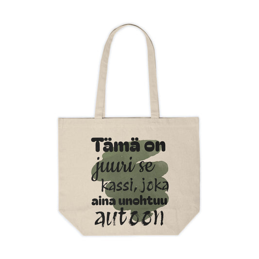 tämä on juuri se kassi joka aina unohtuu autoon - Canvas Shopping Tote