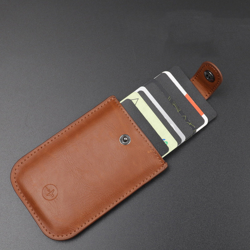 Pull-Out Men'S Leather Pu Multi-Card Slot Credit Card Bank Card Holder Id Card Case Card Holder